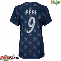Camiseta Estados Unidos Ricardo Pepi #9 Visitante Equipación para mujer Mundial 2026 manga corta